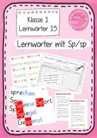 Vorschau - Arbeitsblätter - Lernwörter üben - Lernwörter 15 - Sp und sp (Frohes Lernen) - Deckblatt