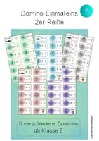 Vorschau - Arbeitsblätter - Domino Einmaleins 2er Reihe - Malreihen von 2 - Deckblatt