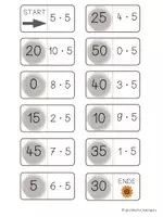 Vorschau - Arbeitsblätter - Domino Einmaleins 5er Reihe - Malreihen von 5 - Seite 2