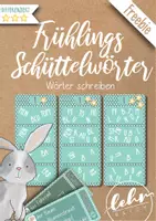 Vorschau - Aufgabenkarten - Frühlings-Schüttelwörter Freebie - Wörter schreiben zum Thema Frühling - Deckblatt