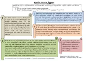 Vorschau - Arbeitsblätter - Kindheit von Jungen und Mädchen im Alten Ägypten - Deckblatt