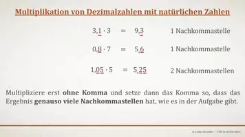 Vorschau - Präsentationen/Tafelbilder - Tafelbilder - Multiplikation und Division von Dezimalzahlen mit Stufenzahlen und natürlichen Zahlen - Seite 2