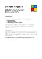 Vorschau - Arbeitsblätter - Selbstlernmaterial Lineare Gleichungssysteme - Seite 1