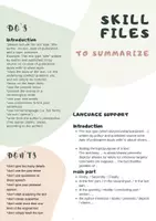 Vorschau - Arbeitsblätter - to summarize skill file, skills, how to write a summary, operators - Deckblatt
