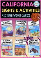 Vorschau - Bildkarten - California Sights | Flashcards - Picture Word Cards - Deckblatt