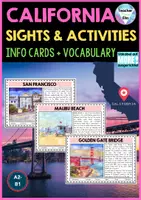 Vorschau - Unterrichtsreihen - California Sights & Activities Info Cards - Reading | Holiday Activity - Deckblatt