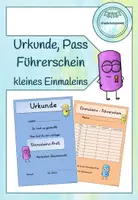 Vorschau - Arbeitsblätter - Einmaleins: Urkunde, Führerschein & Pass - Deckblatt