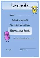 Vorschau - Arbeitsblätter - Einmaleins: Urkunde, Führerschein & Pass - Seite 1