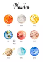 Vorschau - Poster - Planeten Sonnensystem Herunterladbare Drucke Aquarell Montessori Bildungsplakate - Seite 1