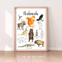 Vorschau - Poster - NORDAMERIKA Kontinent Tiere Herunterladbare Drucke - Seite 3