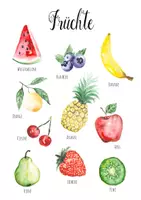 Vorschau - Poster - Früchte Herunterladbares Poster Drucken Lernen - Seite 1