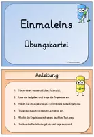 Vorschau - Arbeitsblätter - Einmaleins Übungskartei - Seite 1