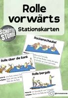 Vorschau - Stationenlernen - Rolle vorwärts - Stationskarten - Deckblatt