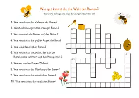 Vorschau - Arbeitsblätter - Honigbiene - Kreuzworträtsel | die Welt der Bienen - Seite 1