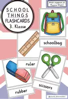 Vorschau - Bildkarten - School things (3. Klasse): Flashcards / Bild- und Wortkarten - Deckblatt