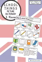 Vorschau - Arbeitsblätter - School things (3. Klasse): Picture dictionary / Bildwörterbuch - Deckblatt