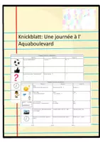 Vorschau - Arbeitsblätter - Knickblatt, Thema "Une journée à l' Aquaboulevard" - Deckblatt