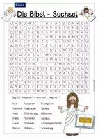 Vorschau - Arbeitsblätter - Rund um die Bibel - Suchsel (Altes/Neues Testament) - Deckblatt