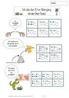 Vorschau - Arbeitsblätter - Zehnerübergang: Rechentricks, ZR 20, Klasse 1, Mathematik Anfangsunterricht - Seite 1