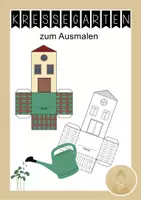 Vorschau - Mal- und Bastelvorlagen - Kressegarten zum Ausmalen - Kresse wachsen lassen - Deckblatt