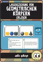 Vorschau - Arbeitsblätter - Lagebeziehung von geometrischen Körpern erlesen (Quadrat, Würfel, Zylinder etc.) - Deckblatt
