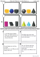 Vorschau - Arbeitsblätter - Lagebeziehung von geometrischen Körpern erlesen (Quadrat, Würfel, Zylinder etc.) - Seite 3
