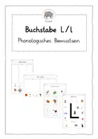 Vorschau - Arbeitsblätter - Buchstabe L/l - Übungen zur Lautwahrnehmung - Deckblatt
