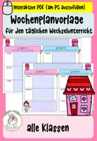 Vorschau - Arbeitsblätter - Wochenplanvorlage für den tägl. Wechselunterricht - Deckblatt