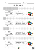 Vorschau - Arbeitsblätter - 1000 teilen (4 AB mit Lernvideolink) - Deckblatt