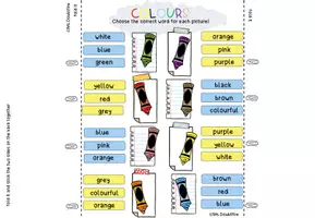 Vorschau - Arbeitsblätter - Colours | Klammerkarten | clip cards - Seite 1