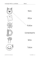 Vorschau - Stundenentwürfe - Bildkarten, Wortkarten und Arbeitsblätter zu "tz" - Seite 2