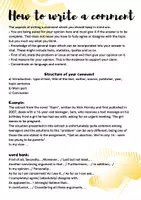 Vorschau - Arbeitsblätter - How to write a comment, skill file, useful phrases - Seite 1