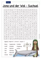 Vorschau - Arbeitsblätter - Jona und der Wal - Suchsel (Bibelgeschichte) - Deckblatt