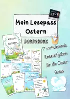 Vorschau - Mal- und Bastelvorlagen - Buddybook: Mein Lesepass "Ostern" - Deckblatt
