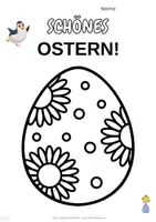 Vorschau - Arbeitsblätter - Wochenplaner mit Pingu, male Dir dein Osterei! - Seite 1