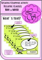 Vorschau - Aufgabenkarten - speaking activity: relative pronouns who/which - Deckblatt