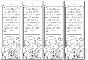 Vorschau - Arbeitsblätter - Muttertagsgeschenk - Lesezeichen (Bastelvorlage) - Seite 2