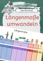 Vorschau - Arbeitsblätter - Längenmaße umwandeln - eine Tabelle für die Schüler:innen mit Ankermaßen - Deckblatt