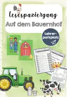 Vorschau - Arbeitsblätter - Lesespaziergang: Abenteuer auf dem Bauernhof! (4-fach-differenziert mit Zusatzaufgabe!) - Deckblatt