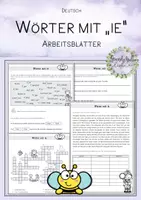 Vorschau - Arbeitsblätter - Wörter mit ie / langem i - Lautdiskriminierung - Deckblatt