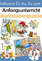 Vorschau - Spiele - Buchstaben Puzzle - A bis Z inklusive Eu, Ei uvm. für die 1.Klasse - Deckblatt