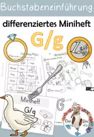 Vorschau - Arbeitsblätter - Buchstabe G / g - differenziertes Miniheft für die Buchstabeneinführung - Deckblatt