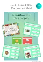 Vorschau - Spiele - interaktive PDF GELD Euro & Cent - Rechnen mit Geld - interaktives Pdf - Deckblatt