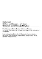 Vorschau - Arbeitsblätter - Uhrzeiten bestimmen (5 Minuten) (Uhr lesen) - Seite 1