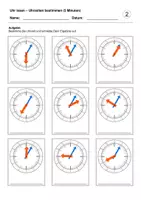 Vorschau - Arbeitsblätter - Uhrzeiten bestimmen (5 Minuten) (Uhr lesen) - Seite 2