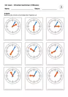Vorschau - Arbeitsblätter - Uhrzeiten bestimmen (5 Minuten) (Uhr lesen) - Seite 3