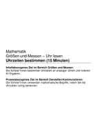 Vorschau - Arbeitsblätter - Uhrzeiten bestimmen (15 Minuten) (Uhr lesen) - Seite 1