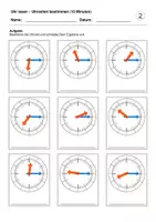 Vorschau - Arbeitsblätter - Uhrzeiten bestimmen (15 Minuten) (Uhr lesen) - Seite 2