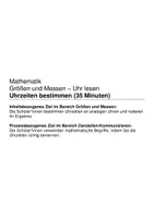Vorschau - Arbeitsblätter - Uhrzeiten bestimmen (35 Minuten) (Uhr lesen) - Seite 1
