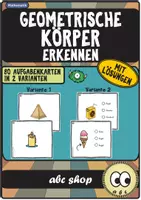 Vorschau - Fördermaterial/Inklusion - Geometrische Körper erkennen - 80 Aufgabenkarten (in 2 Varianten) - Deckblatt